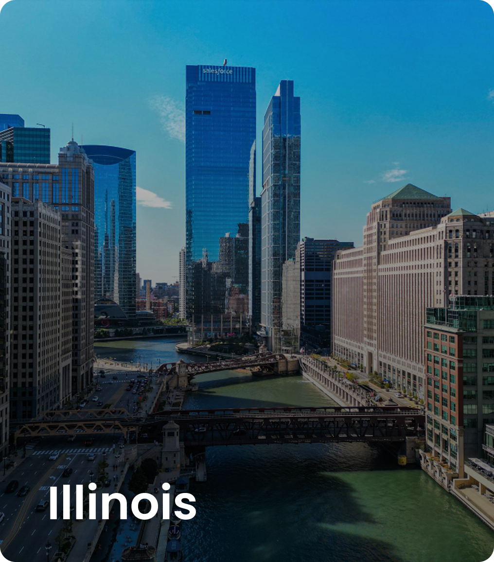 Chicago skyline with river view